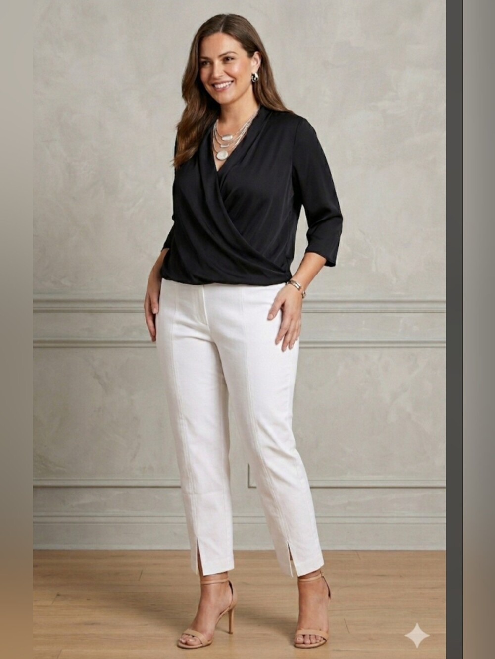 Joseph Ribkoff Elegant Lined Bodycon Stretch High-rise Pants / Sz 14 - L / White